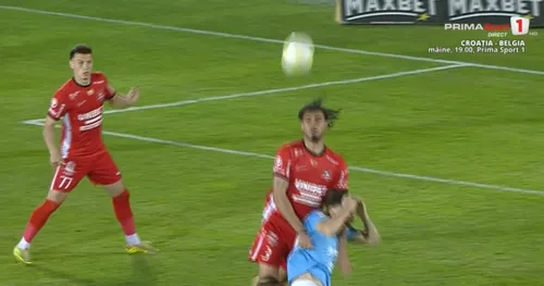 Penalty-ul obținut de Mihai Roman în FC Voluntari - Hermannstadt Foto captură ecran Prima Sport .jpeg