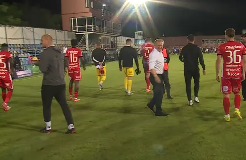 Dorinel Munteanu, conflict cu fanii după ce Hermannstadt a retrogradat. Foto: captură Orange Sport
