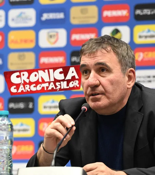 „Hagi a luat fața gramaticii”  Selecționerul a ajuns la   Cronica Cârcotașilor  pentru discursul său: „A driblat topica frazei de au amețit toți lingviștii”
