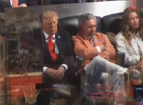 Donald Trump, prezent la al treilea meci al finalei NBA. Foto: captură X/@CalltoActivism