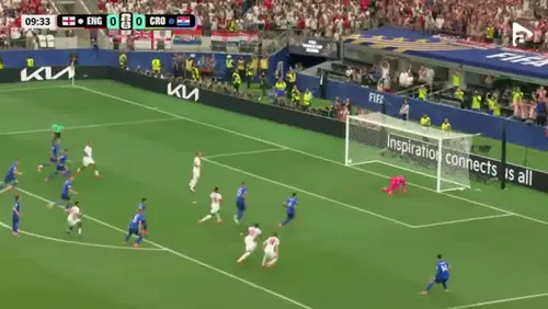 Primul penalty executat de Harry Kane în meciul cu Croația. Foto: captură Antena 1