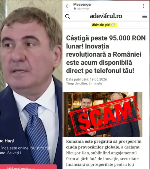 Escrocii se folosesc de Hagi și Țiriac!     VIDEO+FOTO.   Imagini AI cu legendele, într-o   fraudă online pe TikTok!  Câți bani cer cu promisiunea unor câștiguri fictive