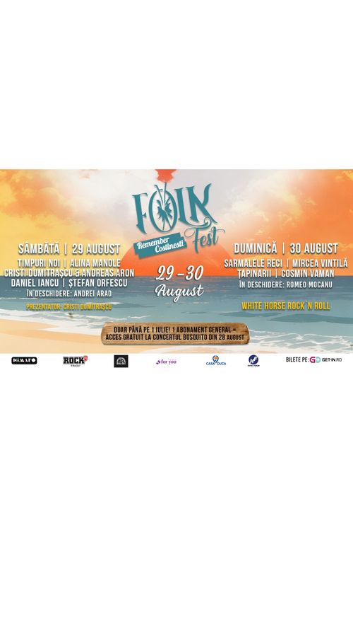 Spiritul liber  De la malul mării revine: Festivalul   „Folk Remember Costinești”  2026 