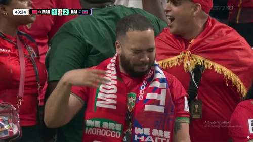 Reacția fanului marocan la golul lui Isidor, în Maroc - Haiti 4-2 / foto: captură Reddit
