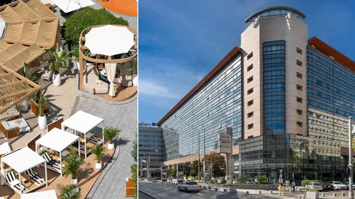 FOTO 🏖️ Nu vrei să stai blocat pe A2 ca să ajungi la mare? Poți să te răsfeți ca la plajă pe Calea Victoriei, în fața hotelului Radisson Blu, în weekend