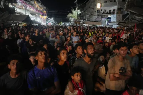 Oamenii din Gaza au susținut naționala Egiptului printre dărâmături / foto: X/𓂆 Eyad| إِ