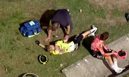 Accidentul lui Vingegaard, în Turul Țării Bascilor 2024. Fotografii: capturi TV