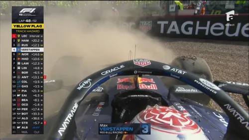 Momentul în care Max Verstappen a ieșit de pe circuit, la Silverstone. Foto: capturi Antena 1