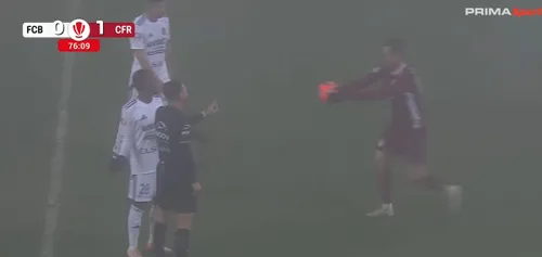 Faza suspectă din Botoșani - CFR în care Djokovic vede cartonașul galben. Foto: captură YouTube