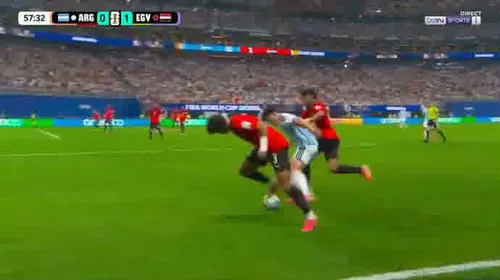 Golul anulat de arbitrul Francois Letexier în meciul Egipt - Argentina. Foto: Captură „X” @bouncenetworks