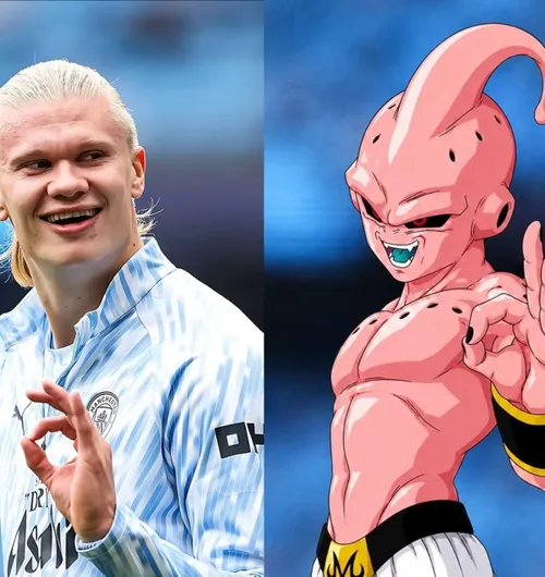 Erling Haaland, comparat cu Majin Buu din seria Dragon Ball. Foto: Instagram/@modernnotoriety