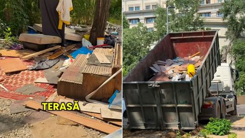 VIDEO | O terasă din centrul Bucureștiului a fost desființată, după ce bucureștenii din zonă se săturaseră de mizerie și zgomot. Noaptea devenea adăpost pentru oameni ai străzii
