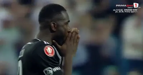 Penalty-ul ratat de Macalou în Supercupa României. Foto: captură Prima Sport 1