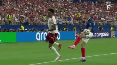 Lamine Yamal a obținut un penalty în Franța - Spania, iar Mikel Oyarzabal a transformat lovitura de la 11 metri. Foto: captură Antena 1