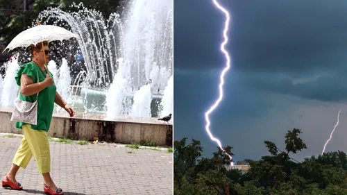 Dublă avertizare meteo în București, azi. ANM a emis cod galben de caniculă și de vijelii puternice, cu ploi însemnate cantitativ