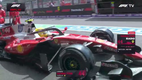 Lewis Hamilton a lovit accidental un mecanic în timpul Marelui Premiu al Belgiei. Foto: Captură „X”, @extremecarsf1