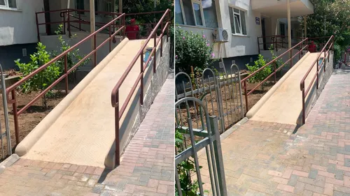 FOTO | Provocarea Negoiță pentru bucureștenii din S3: rampe de acces în bloc pentru care ai nevoie de antrenament ca pentru Jocurile Paralimpice
