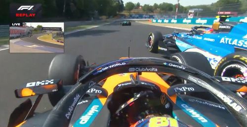 Carlos Sainz l-a acroșat pe Oscar Piastri în MP al Ungariei. Foto: captură X/@F1