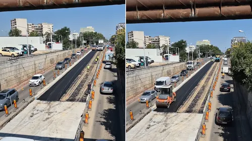 VIDEO | Începe montarea noilor șine la Pod Constanța, pe Lotul 4 al șantierului de modernizare a infrastructurii de tramvai. Cele mai noi imagini de pe Calea Griviței