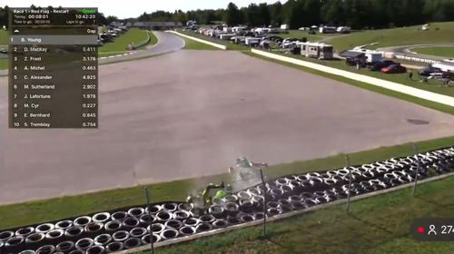 Alex Michel și Zoltan Frast, accident în Bridgestone Canadian Superbike Championship (FOTO: captură video)