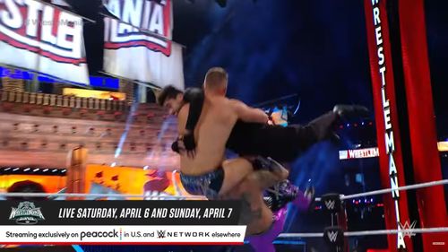 Bad Bunny a intrat în ring la WrestleMania 37, în 2021 (FOTO: captură YouTube - WWE)
