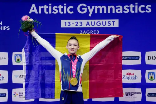Aniela Tudor, campioană europeană la sărituri. Foto: Facebook / Federaţia Română de Gimnastică