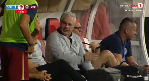 Momentul când Marius Șumudică a înjurat după golul lui Manolache. Foto: captură Prima Sport 1