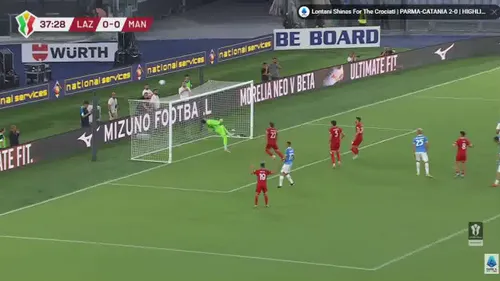 Rareș Ilie, aproape de gol în Lazio - Mantova 0-2. Foto: captură YouTube / @seriea