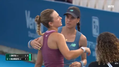 Anna Kalinskaya a abandonat la 5-0 pentru Sorana Cîrstea în setul decisiv (FOTO: captură YouTube - WTA)