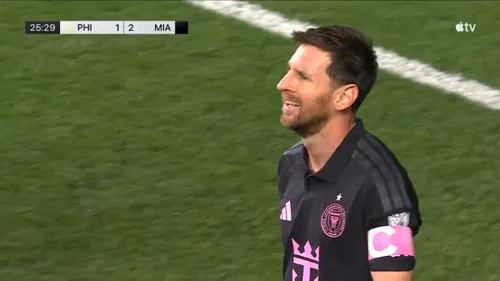 Lionel Messi i-a dedicat tatălui său golul marcat în meciul cu Philadelphia Union (FOTO: captură Apple TV)