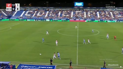 Gafa lui Rațiu în Rayo - Alaves 1-1 / foto: capturi Canal+