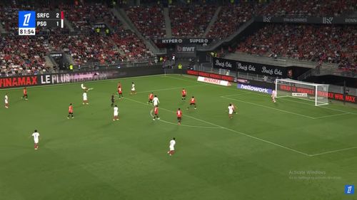 Golul doi reușit de Ferran Torres în Rennes - PSG 2-2 / foto: capturi video Youtube/Ligue 1