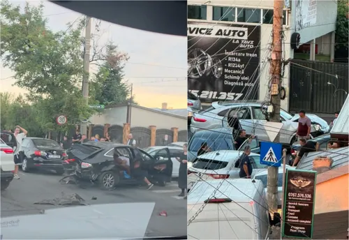 VIDEO | Incredibil accident rutier în lanț, în București, pe Gherghiței, unde 6 (șase) mașini s-au făcut praf. Carambolul, provocat de un puști de 17 ani, fără permis