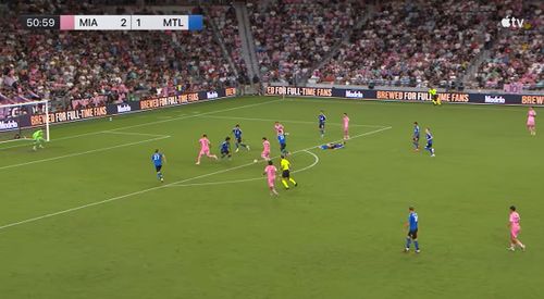 Al doilea gol marcat de Messi în meciul cu Montreal. Foto: captură YouTube/Major League Soccer