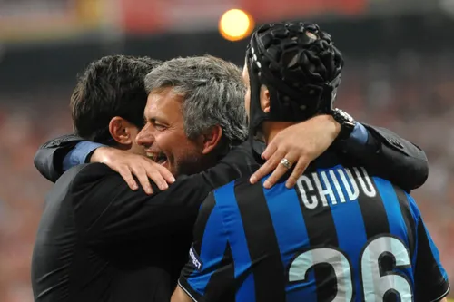 Cristi Chivu și Jose Mourinho FOTO Imago