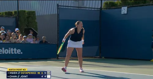 Jelena Ostapenko a răbufnit după meciul de dublu de la US Open (FOTO: captură video X)