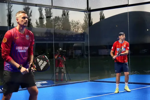 Ciprian Marica, Adrian Mutu, Raul Rusescu și Lukasz Szukala, meci de padel / foto: GOLAZO.ro