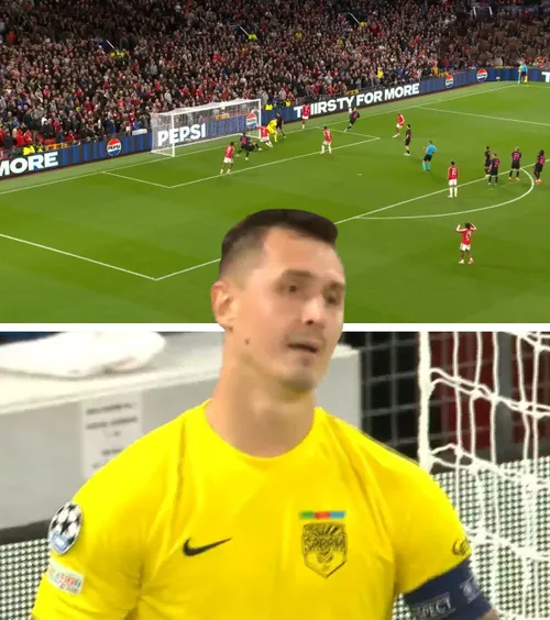 Gafă uluitoare în Liga Campionilor   FOTO.  Portarul  s-a făcut de râs  în meciul Manchester United - Sabah. N-a putut să găsească mingea!