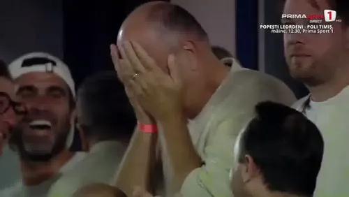 Familia Șucu, în culmea fericirii după golul marcat de Andrei. Foto: captură Prima Sport