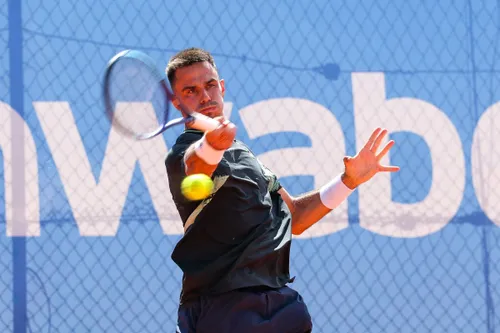 Cezar Crețu, în finala turneului Challenger de la Augsburg, împotriva lui Facundo Mena, 29 august 2026. Foto: Imago