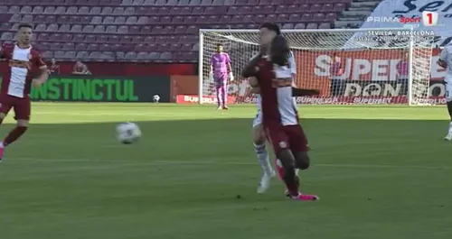 Eliminarea lui Răzvan Creț după faultul asupra lui Braun. Foto: captură Prima Sport 1