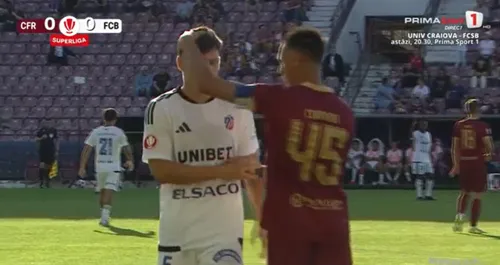 Eliminarea lui Răzvan Creț după faultul asupra lui Braun. Foto: captură Prima Sport 1