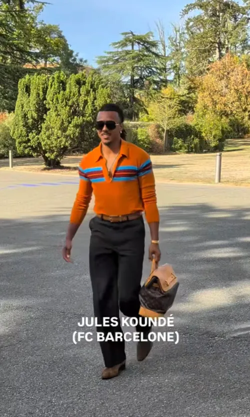 Jules Kounde, la baza sportivă de la Clairefontaine. Foto: captură Instagram/equipedefrance