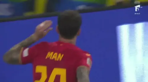 Dennis Man, gol în minutul 29 al meciului cu Suedia, după un contraatac. Foto: captură Antena 1