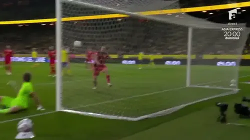 Golul lui Gyokeres dupa ce Ghita l-a scăpat din marcaj. Foto: Antena Sport 1