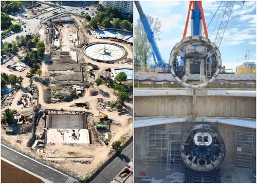 O “cârtiță” precum cele care sapă tuneluri de metrou va ajunge și în Piața Unirii, pe șantierul de la planșeu. De ce e nevoie aici de un TBM