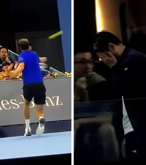 Medvedev a lovit un spectator!   FOTO.  Rusul  a fost descalificat  după gestul șocant din meciul cu Djokovic de la Beijing