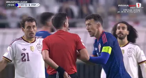 Eliminarea lui Ivan Perisic după faultul asupra lui Cucurella. Foto: Captură/Prima Sport 1