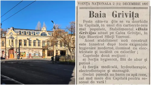 FOTO | Baia Grivița, spectaculoasa inovație din București. Avea instalații moderne cu aburi, dușuri, bazine și lumină electrică și a fost ultima baie comunală din oraș