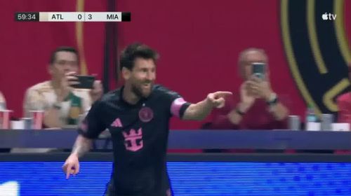 Lionel Messi a marcat al doilea său gol în meciul Atlanta United - Inter Miami 1-3. Foto: captură Apple TV